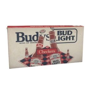 Vintage Budweiser vs. Bud Light Checkers Game Beer Bottles